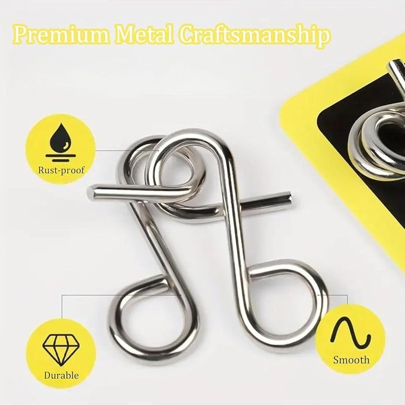 Metal Montessori Puzzle Set 24PCS Reverse Thinking Wire Disentanglement Toys For Focus And Patience 1Pcs B - Image 4